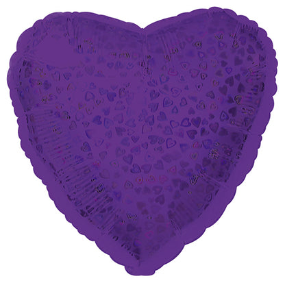 Corazón holográfico morado