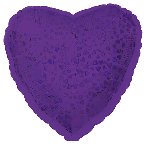 Corazón holográfico morado
