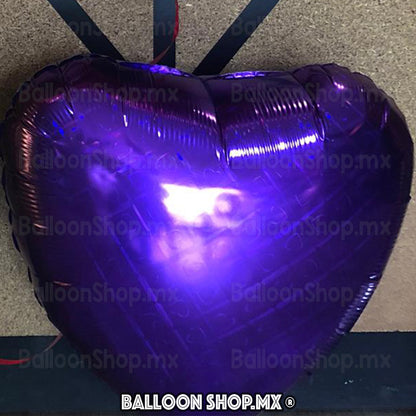 Corazón holográfico morado