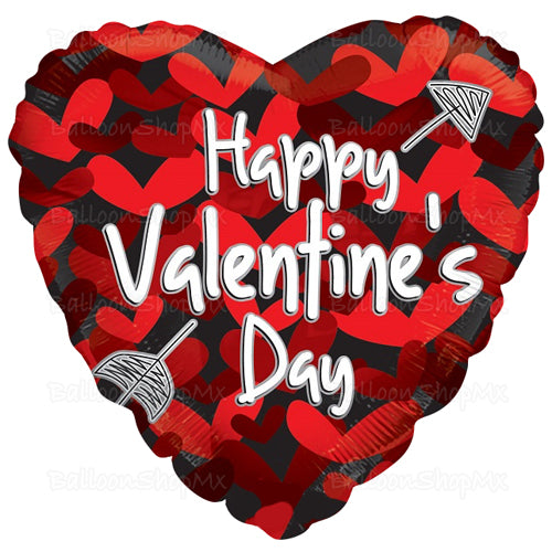 Corazón Valentine's rojinegro