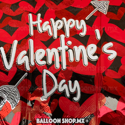 Corazón Valentine's rojinegro