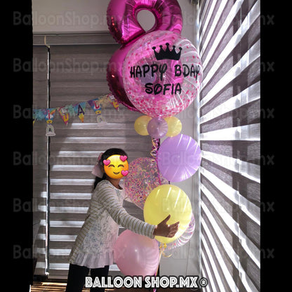 Números grandes en rosa