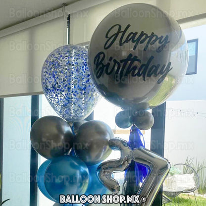 Burbuja cromada grafito 55 cm