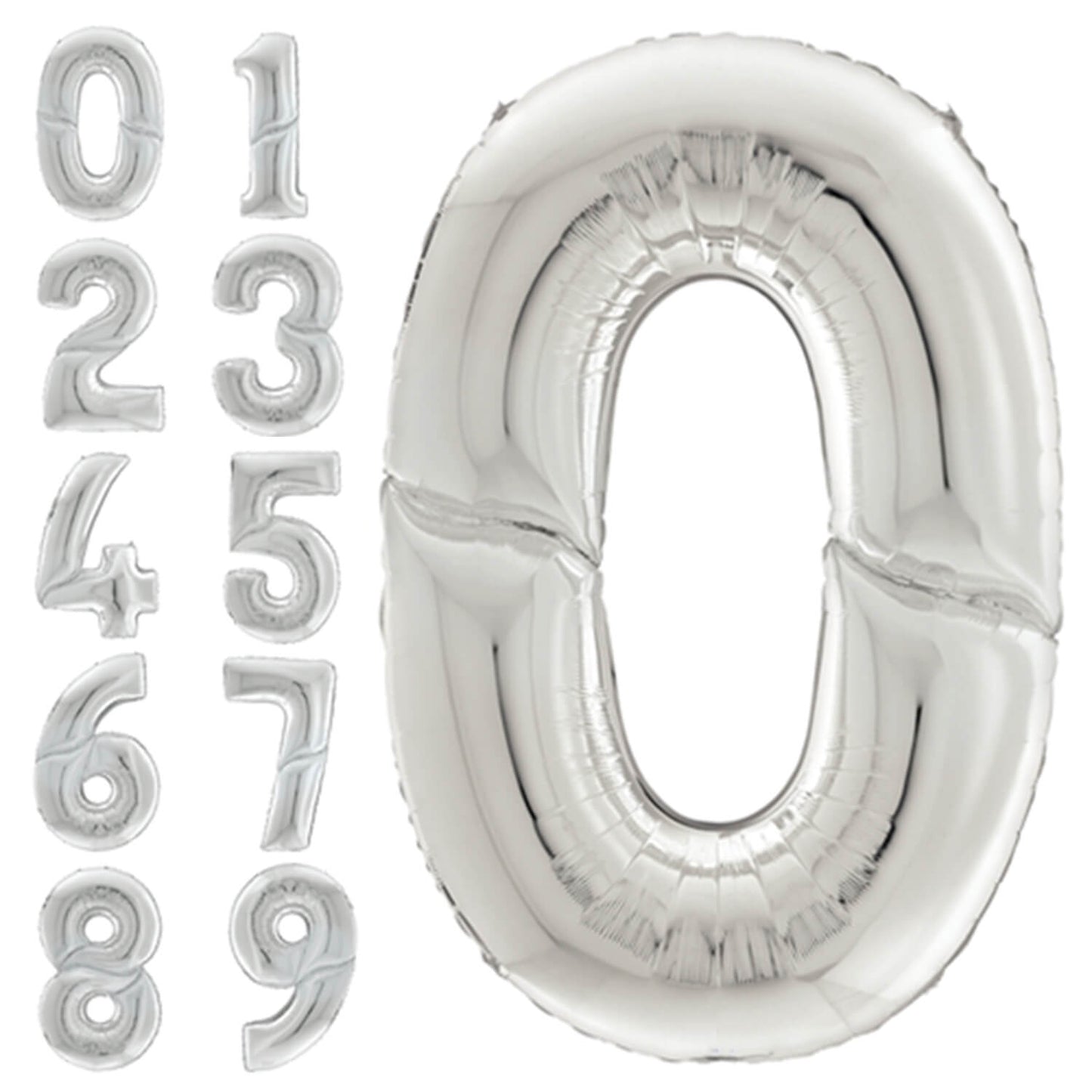 Números gigantes en plata