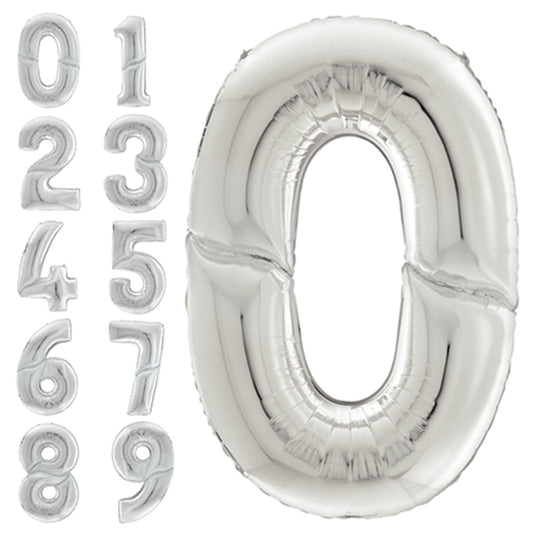 Números gigantes en plata