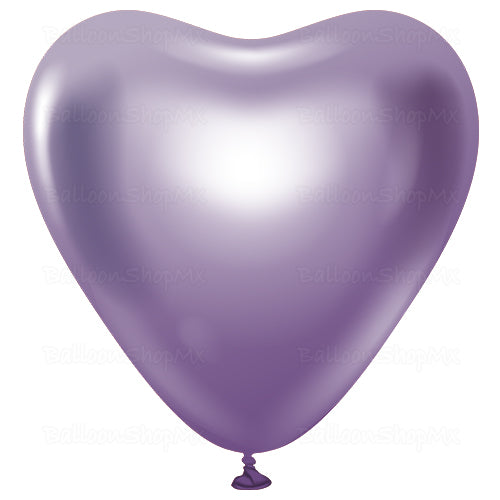 Corazón cromado morado
