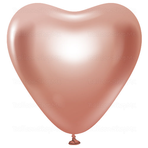 Corazón cromado oro rosa