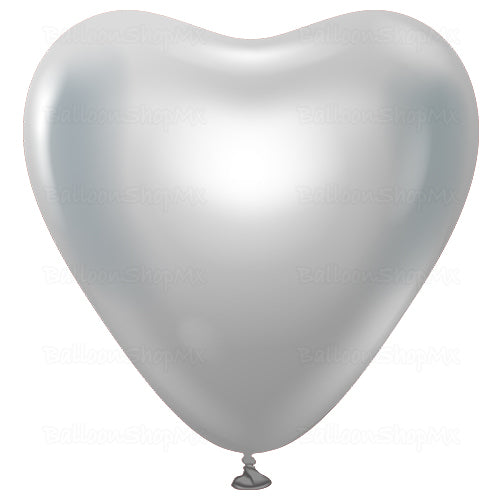 Corazón cromado plata