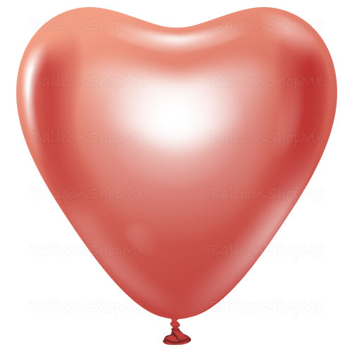 Corazón cromado rojo