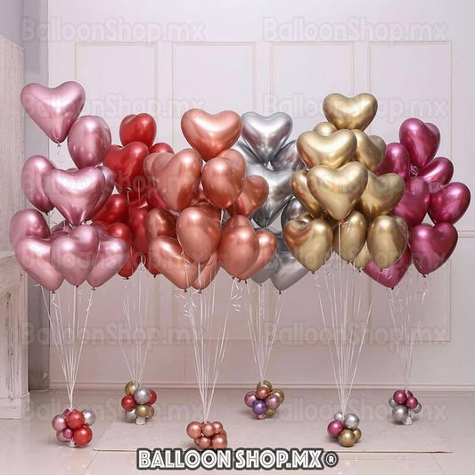 Corazón cromado oro rosa