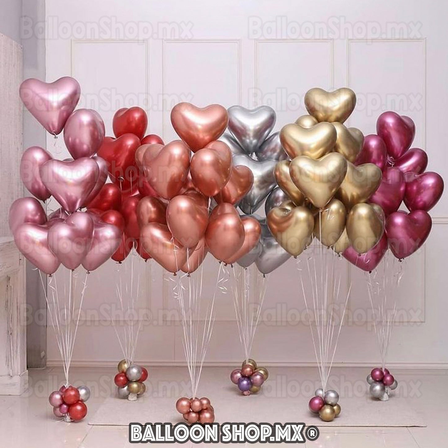 Corazón cromado plata