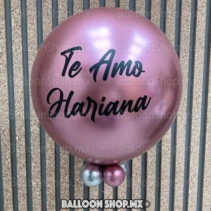 Burbuja cromada malva 55 cm