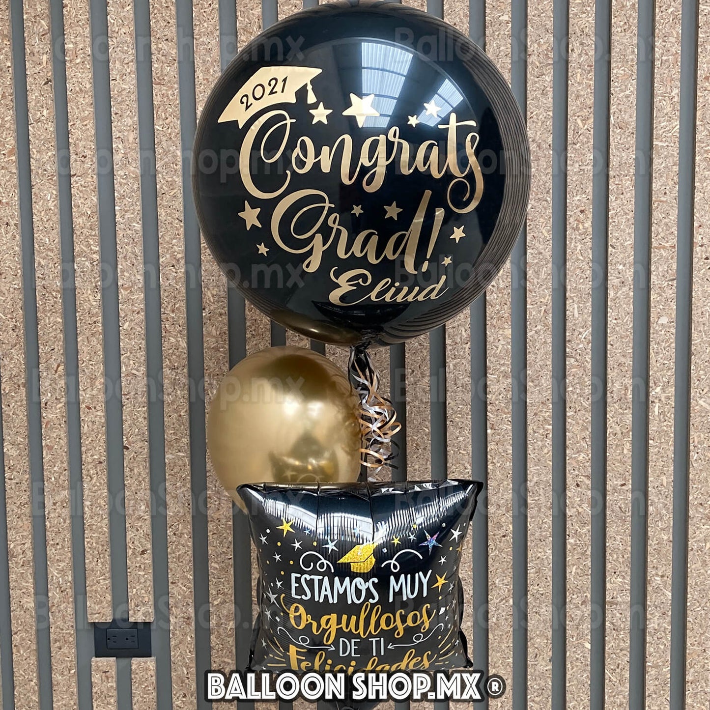 Burbuja cromada negra 55 cm