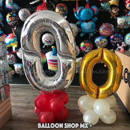 Números gigantes en plata