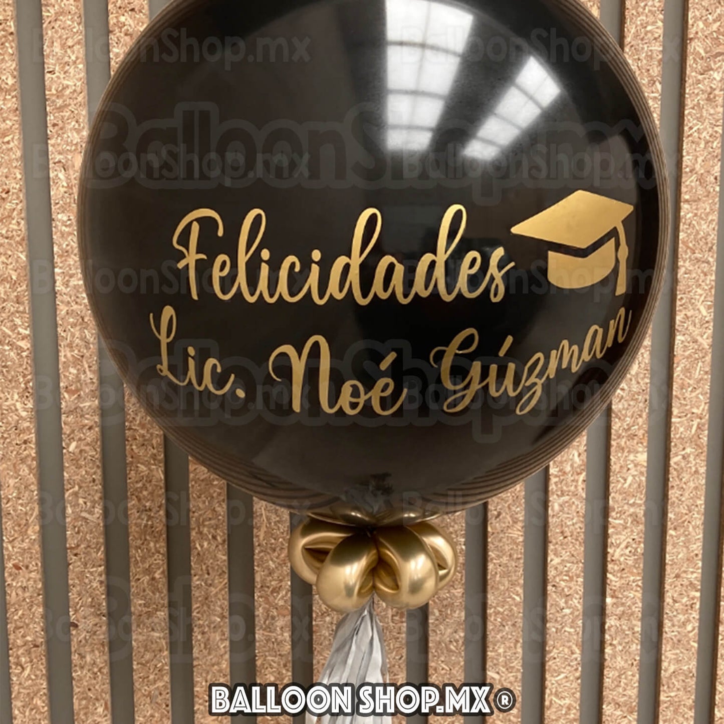 Burbuja cromada negra 55 cm