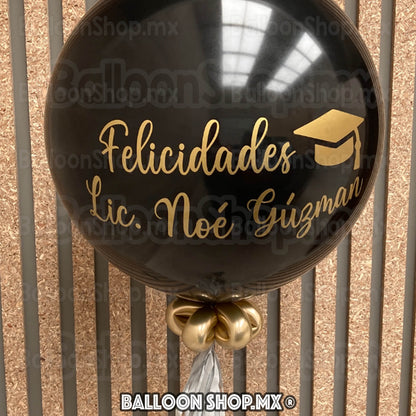 Burbuja cromada negra 55 cm