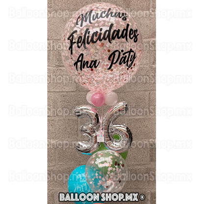 Burbuja con confeti 55 cm