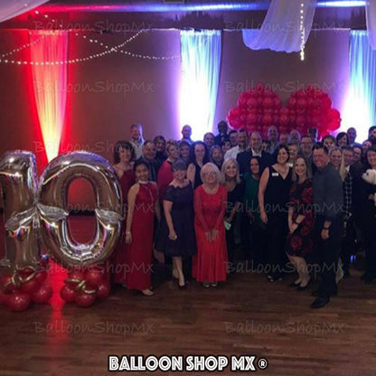 Números gigantes en plata