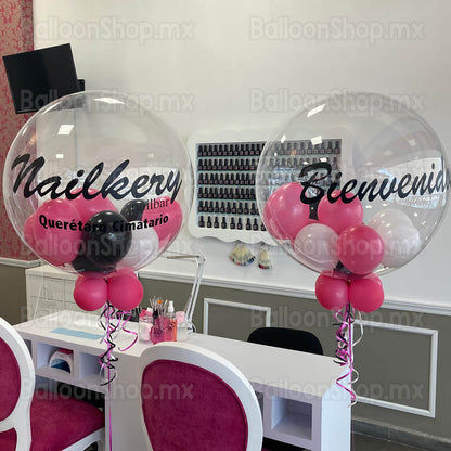 Burbuja con mini globos 55 cm