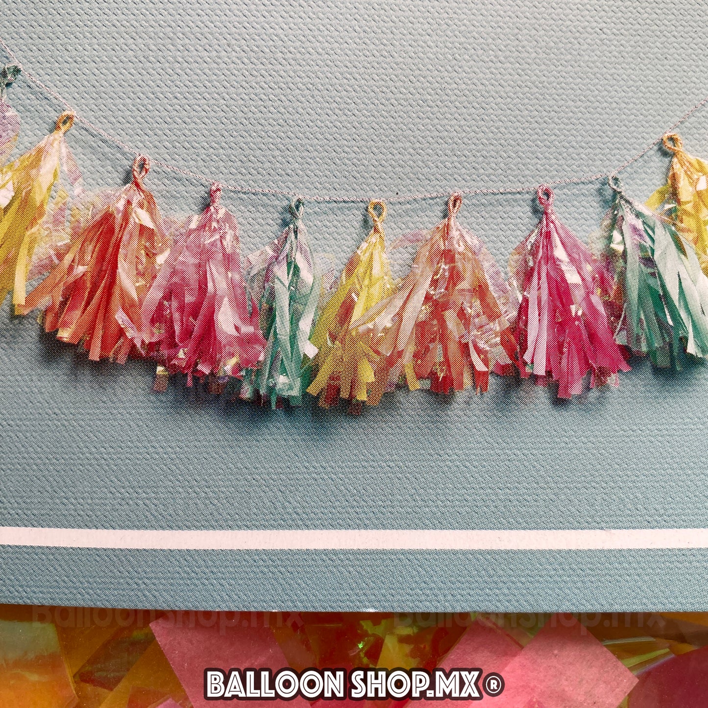 Guirnalda de flecos iridiscente