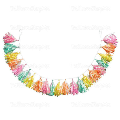 Guirnalda de flecos iridiscente