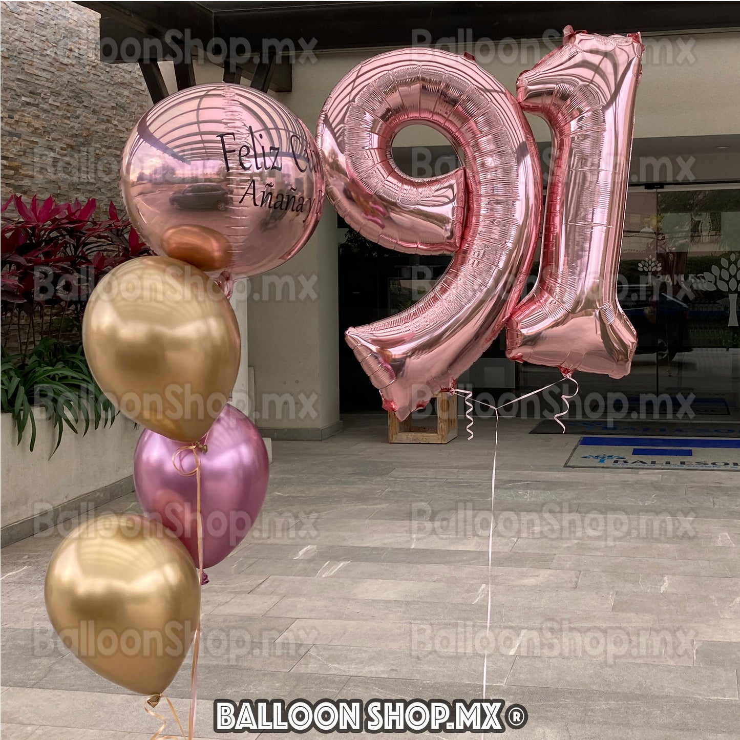 Esfera oro rosa 40 cm