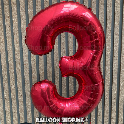 Números grandes en rojo