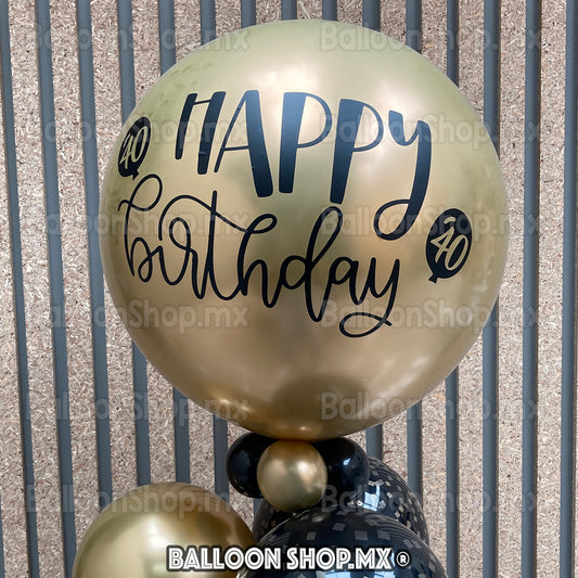 Burbuja cromada dorada 55 cm