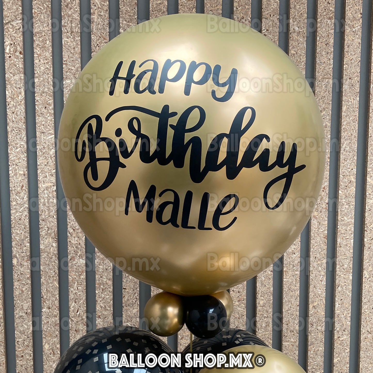 Burbuja cromada dorada 55 cm