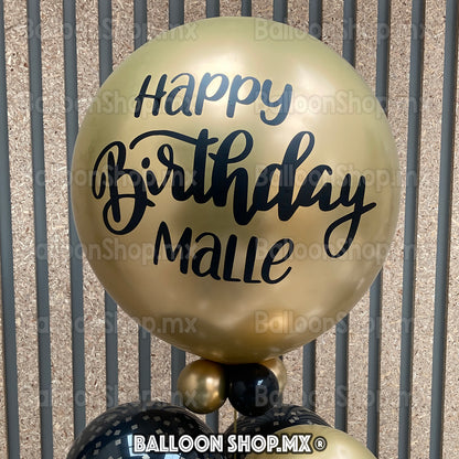 Burbuja cromada dorada 55 cm