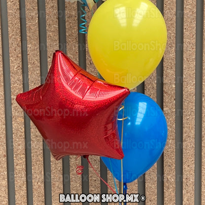 Estrella holográfica roja