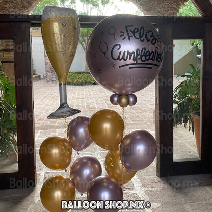 Burbuja cromada cuarzo 55 cm