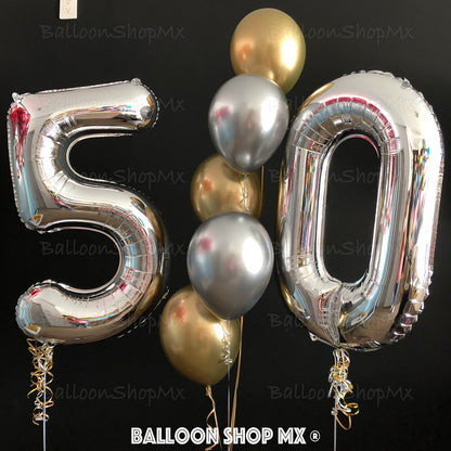 Números grandes en plata