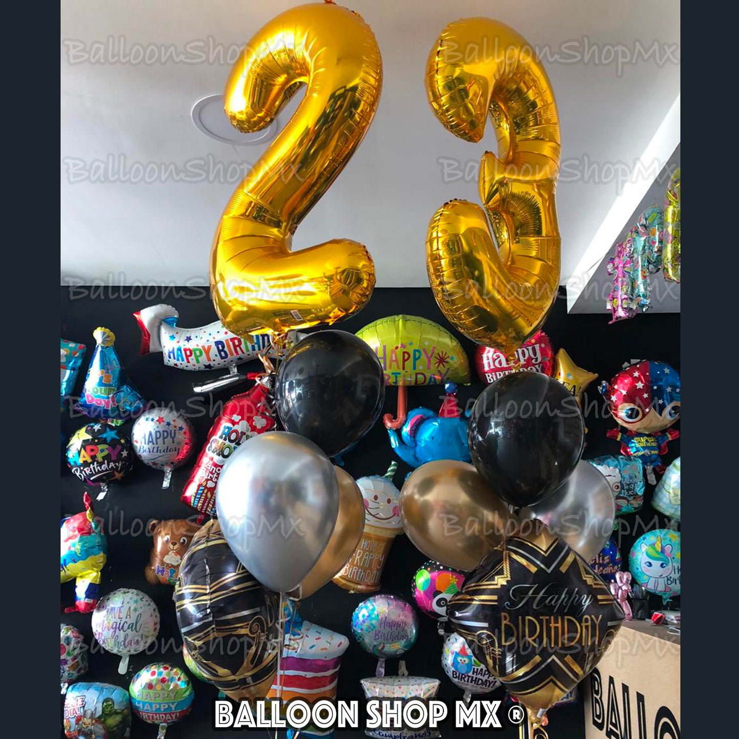 Números grandes en dorado