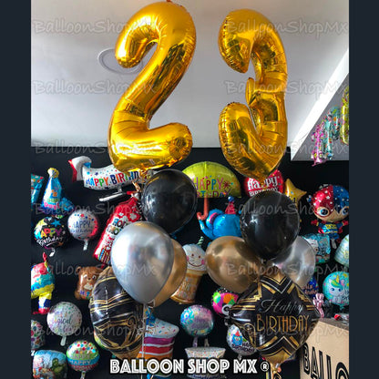 Números grandes en dorado