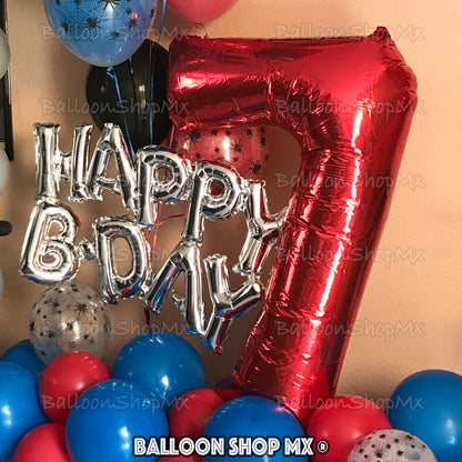 Números grandes en rojo