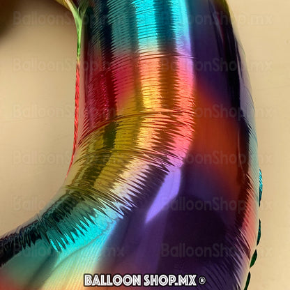 Números grandes en arcoíris