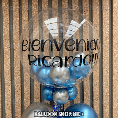 Burbuja con mini globos 55 cm