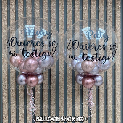 Burbuja con mini globos 55 cm